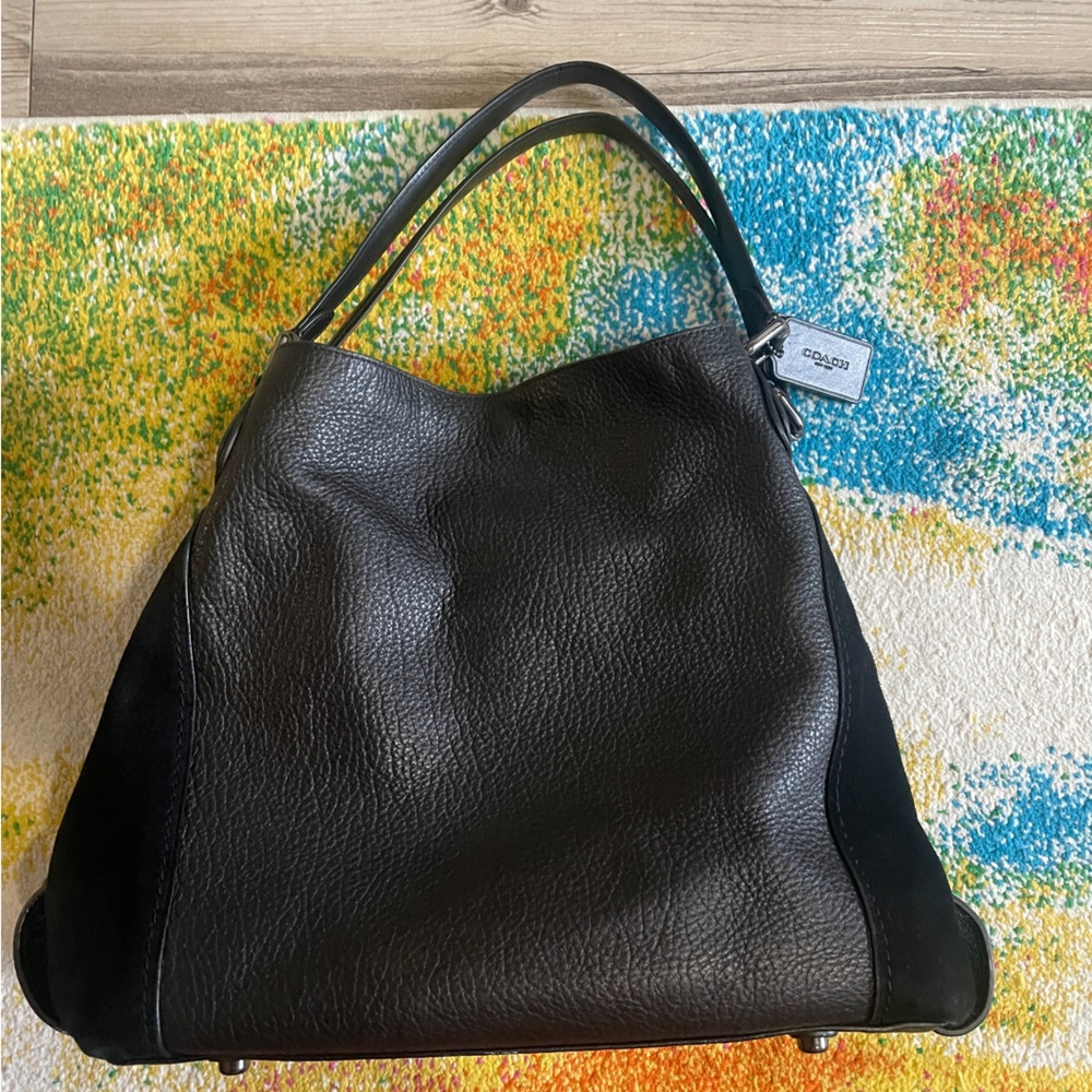 Black Pebble stone leather and suede COACH purse
